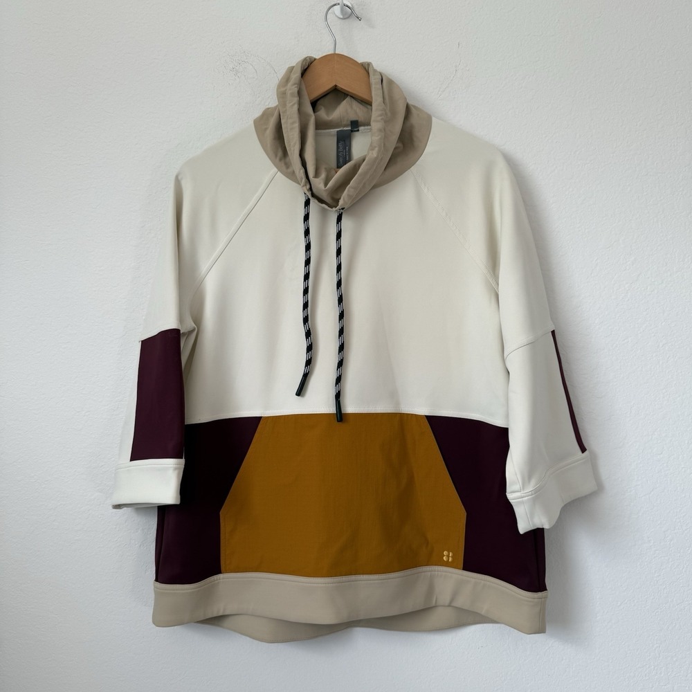 SWEATY BETTY Mix It Up Colorblock Sweatshirt Size XXS Oversize SB6500 Multicolor